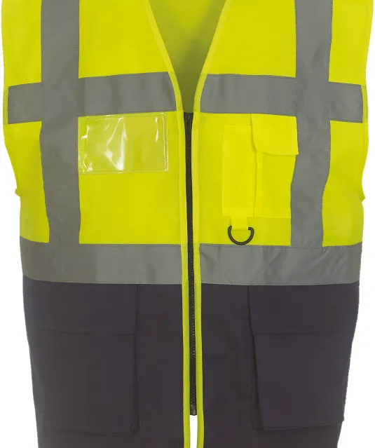 YHVW801 - Multifunctioneel veiligheidshesje Hi Vis Yellow / Navy