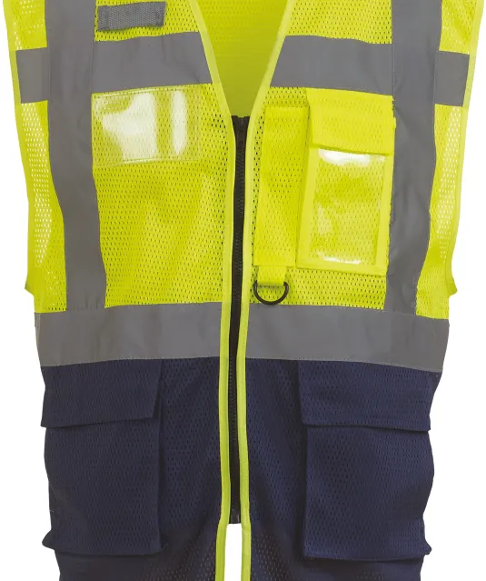 YHVW820 - Top Cool -hoge zichtbaarheid hesje Hi Vis Yellow / Navy