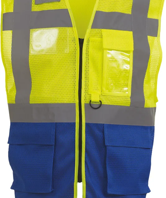 YHVW820 - Top Cool -hoge zichtbaarheid hesje Hi Vis Yellow / Royal Blue
