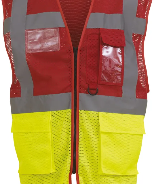 YHVW820 - Top Cool -hoge zichtbaarheid hesje Red / Hi Vis Yellow