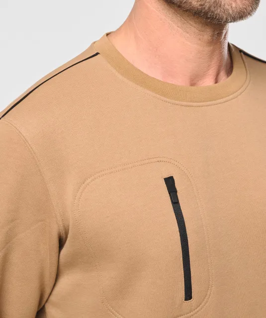 WK403 - Day To Day unisex sweater met zip contrasterende zak Black / Kelly Green