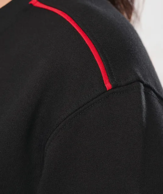 WK403 - Day To Day unisex sweater met zip contrasterende zak Black / Kelly Green