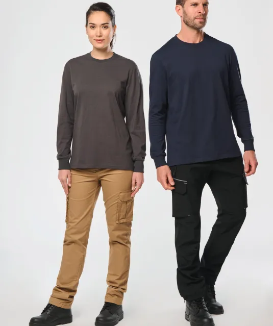 WK303 - Ecologisch uniseks T-shirt met lange mouwen White