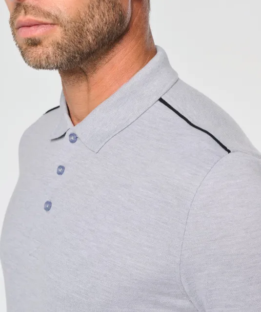 WK270 - Contrasterende polo Day To Day korte mouwen Black / Kelly Green