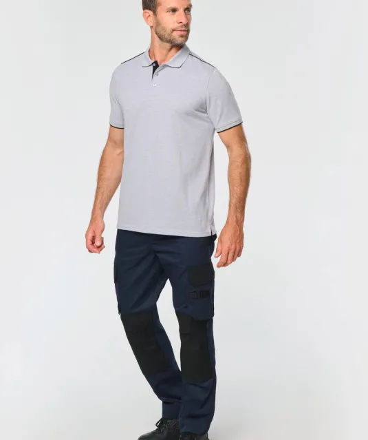 WK270 - Contrasterende polo Day To Day korte mouwen Black / Kelly Green