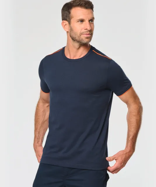 WK3020 - T-shirt Day To Day korte mouwen Black / Kelly Green