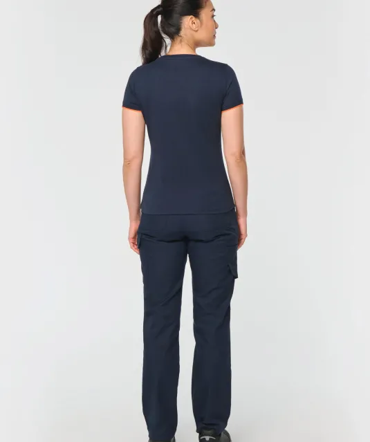 WK3021 - Dames-t-shirt Day To Day korte mouwen Black / Kelly Green