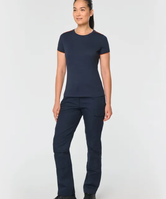 WK3021 - Dames-t-shirt Day To Day korte mouwen Black / Kelly Green