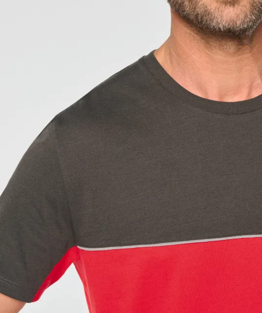 WK304 - Ecologisch tweekleurig uniseks T-shirt met korte mouwen Black / Forest Green