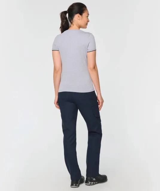 WK3021 - Dames-t-shirt Day To Day korte mouwen Black / Kelly Green