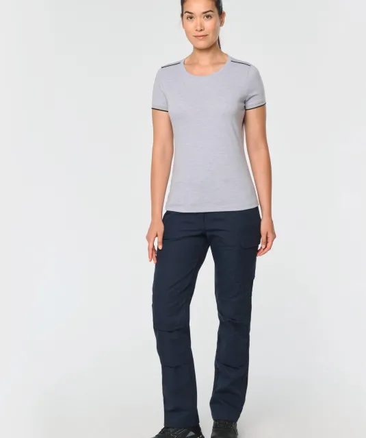 WK3021 - Dames-t-shirt Day To Day korte mouwen Black / Kelly Green
