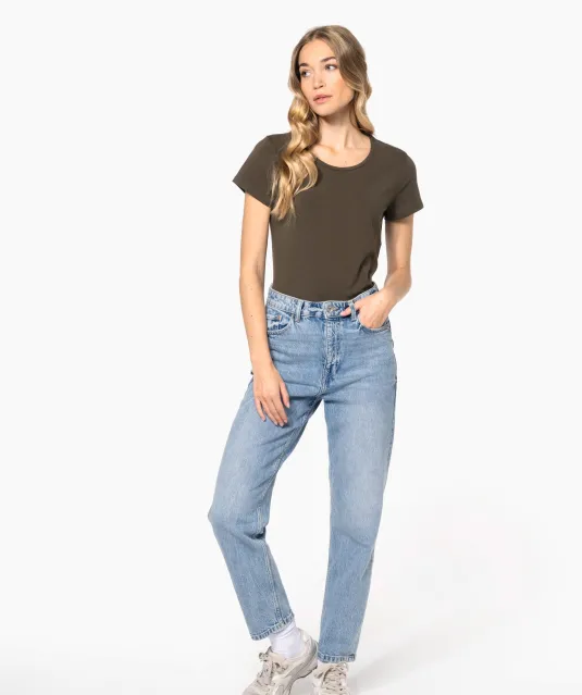 K3013 - Dames-t-shirt ronde hals korte mouwen White