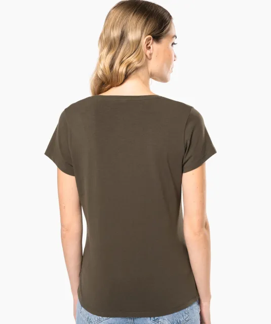 K3013 - Dames-t-shirt ronde hals korte mouwen White