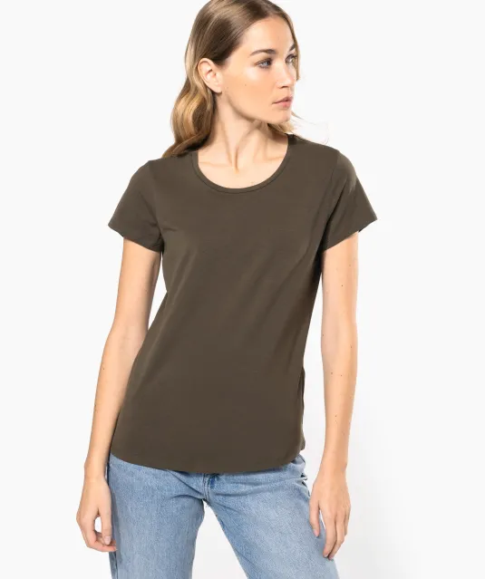 K3013 - Dames-t-shirt ronde hals korte mouwen White