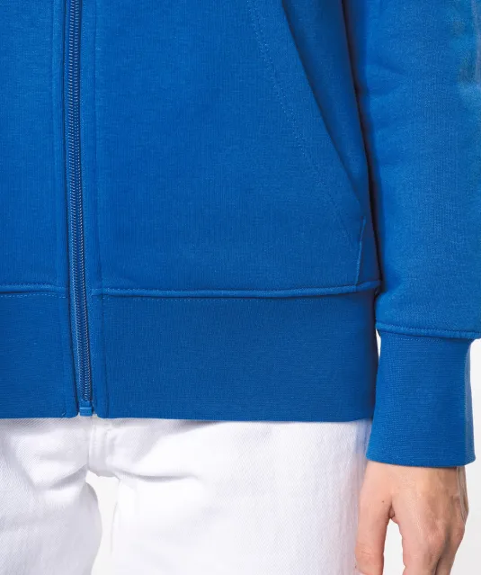 K4031 - Ecologische damessweater met capuchon en ritssluiting White