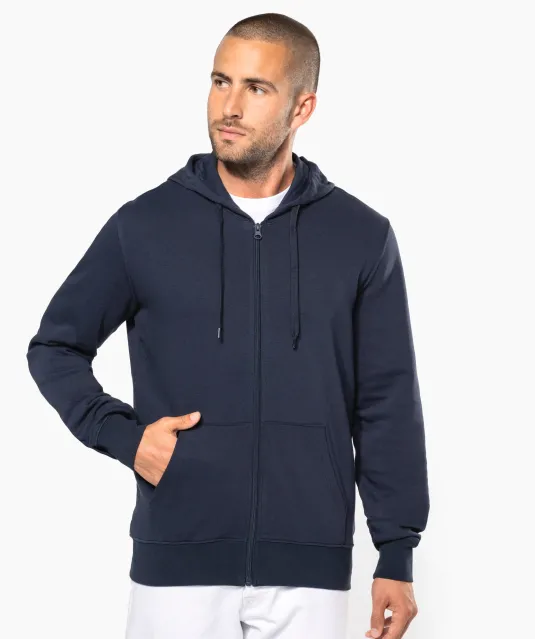 K4030 - Ecologische herensweater met capuchon en ritssluiting White