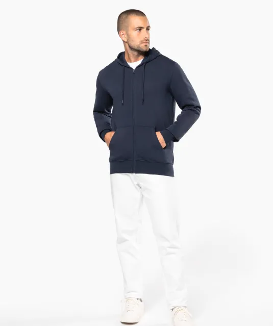 K4030 - Ecologische herensweater met capuchon en ritssluiting White