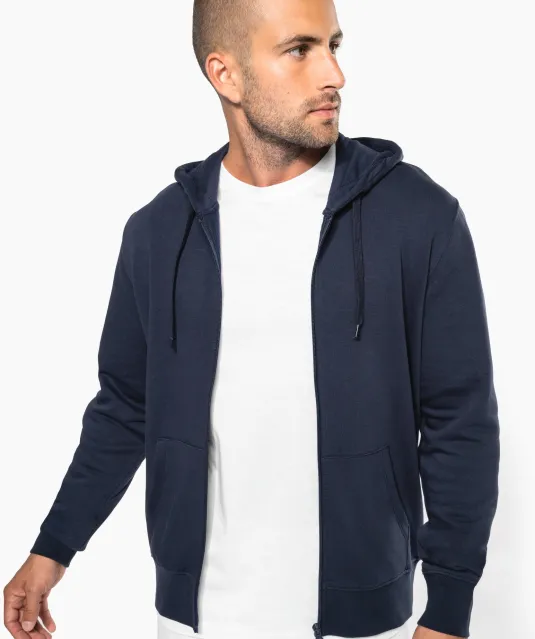 K4030 - Ecologische herensweater met capuchon en ritssluiting White