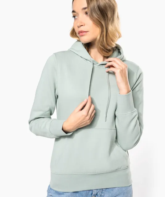 K4028 - Ecologische damessweater met capuchon White
