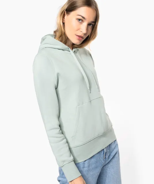 K4028 - Ecologische damessweater met capuchon White
