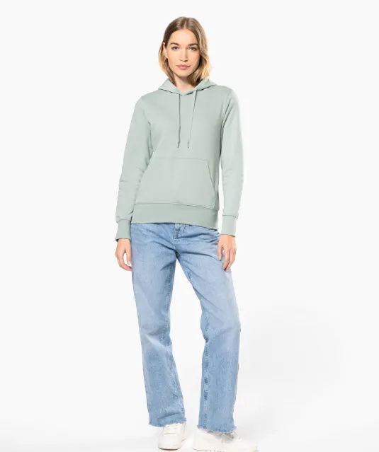K4028 - Ecologische damessweater met capuchon White