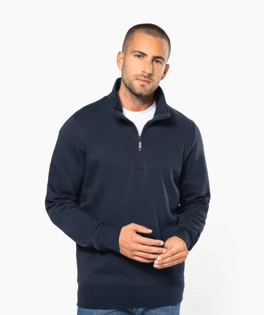 K487 - Sweater met ritskraag Black