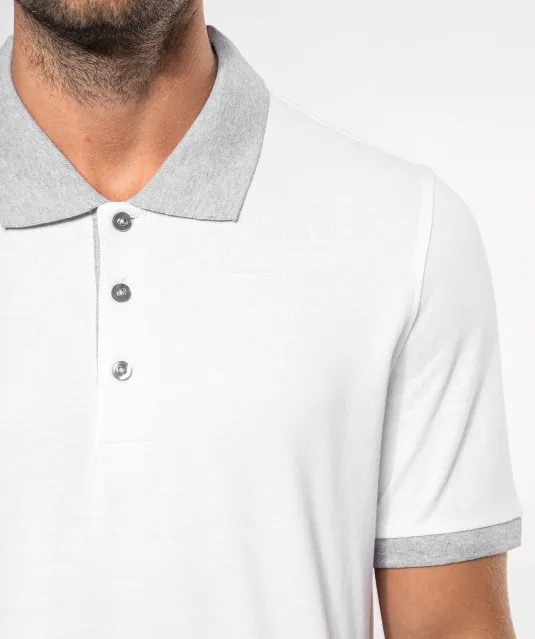 K258 - Piqué-herenpolo tweekleurig Black / Oxford Grey