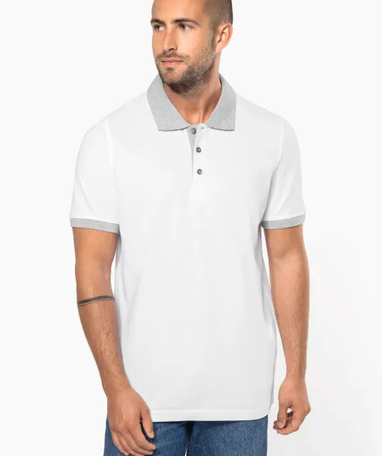 K258 - Piqué-herenpolo tweekleurig Black / Oxford Grey