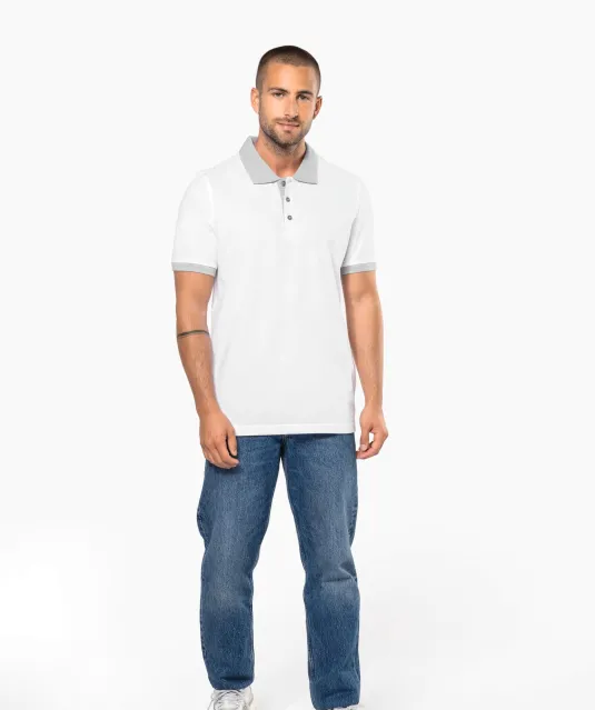 K258 - Piqué-herenpolo tweekleurig Black / Oxford Grey
