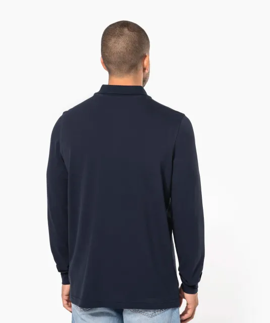 K256 - Piqué-herenpolo lange mouwen White