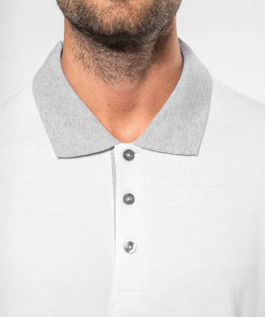 K258 - Piqué-herenpolo tweekleurig Black / Oxford Grey