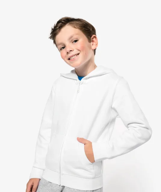 K455 - Kinder sweatvest met capuchon White