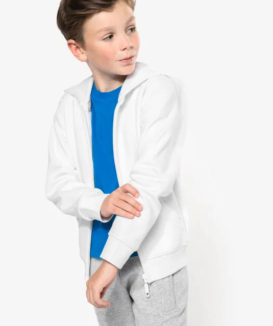 K455 - Kinder sweatvest met capuchon White