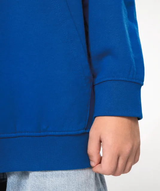 K453 - Kinder Sweater met gecontrasteerde capuchon Black / Red