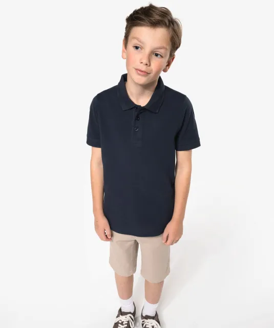 K249 - Kinderpolo korte mouwen White