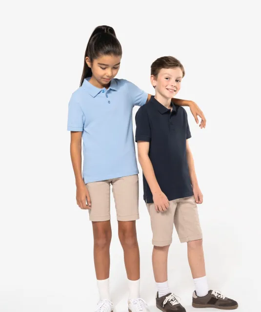 K249 - Kinderpolo korte mouwen White