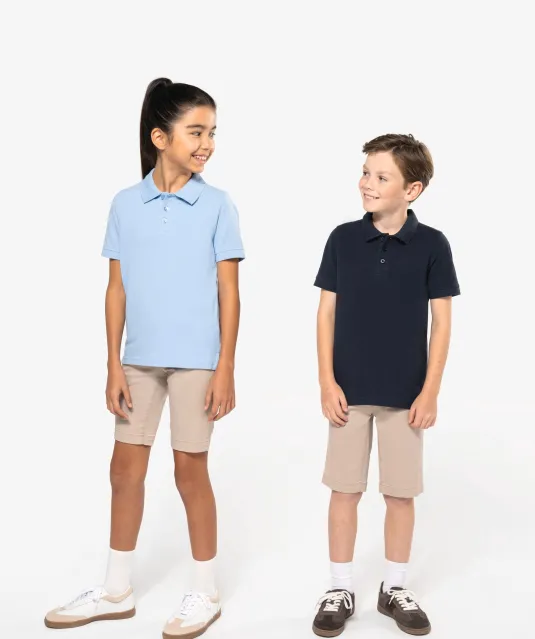 K249 - Kinderpolo korte mouwen White