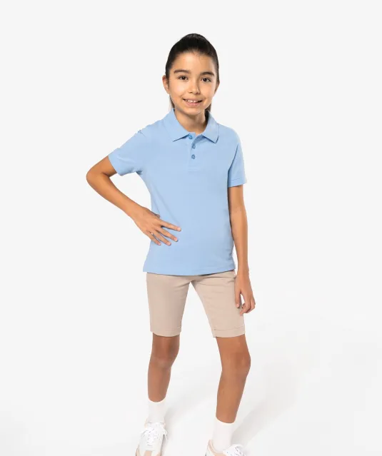 K249 - Kinderpolo korte mouwen White