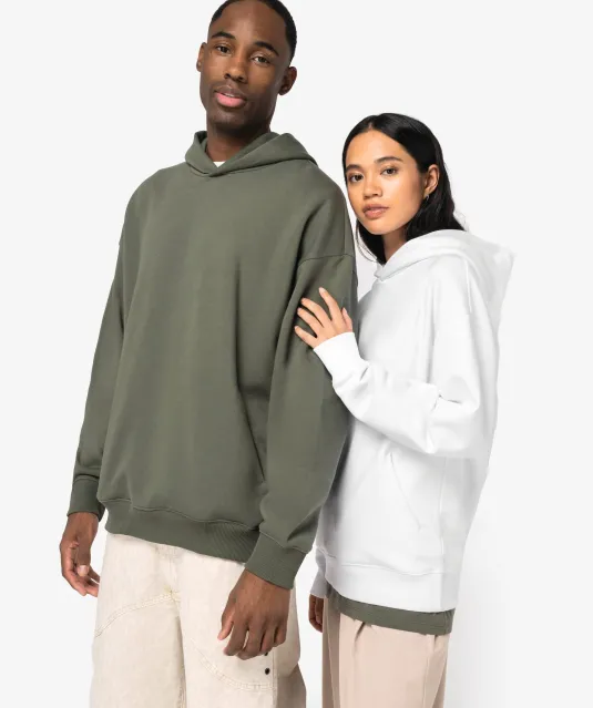 NS408 - Ecologische uniseks oversized sweater met capuchon Ivory
