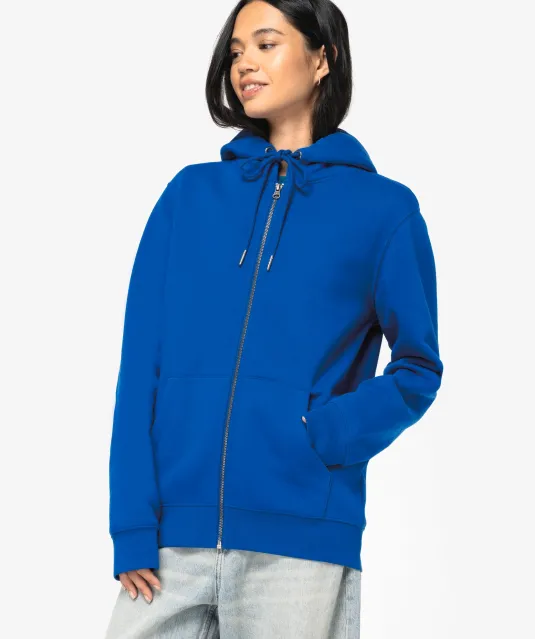 NS402 - Ecologische uniseks sweater met capuchon en rits Black