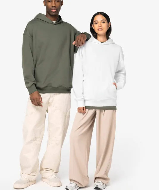 NS408 - Ecologische uniseks oversized sweater met capuchon Ivory