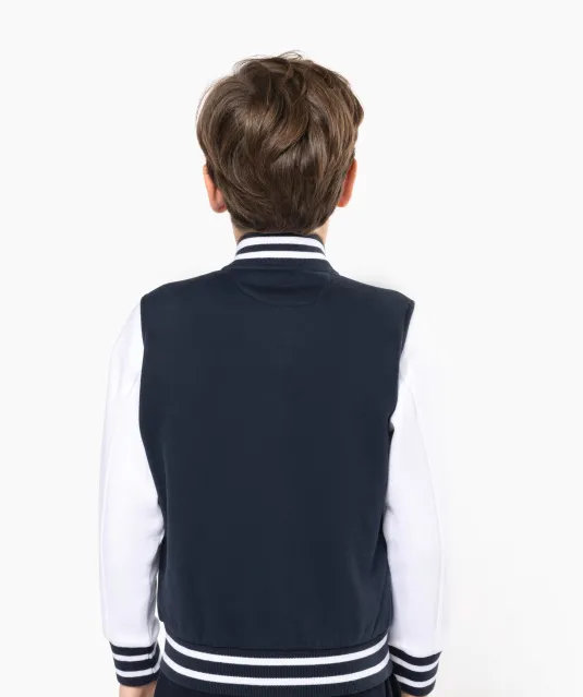 K498 - Kinder college jacket Navy / White