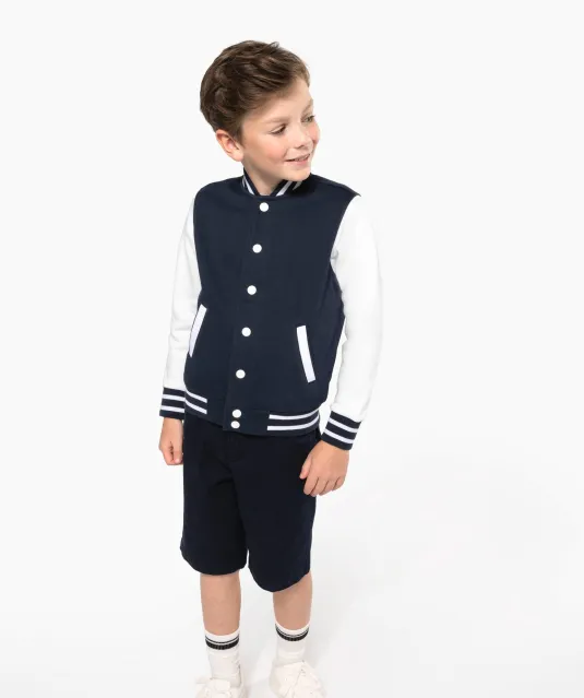 K498 - Kinder college jacket Navy / White