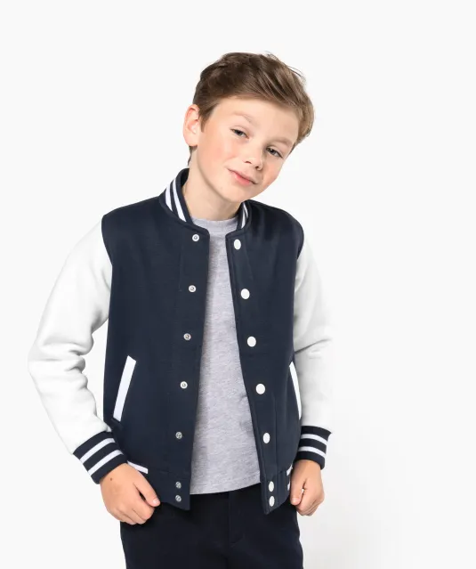 K498 - Kinder college jacket Navy / White