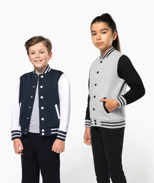 K498 - Kinder college jacket Navy / White