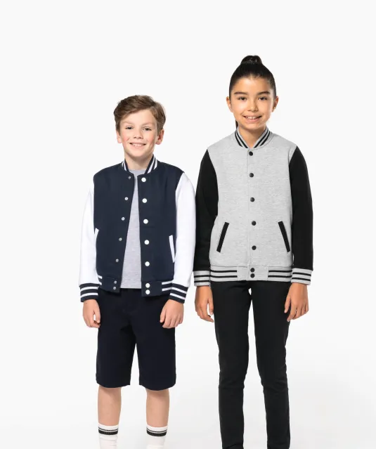 K498 - Kinder college jacket Navy / White