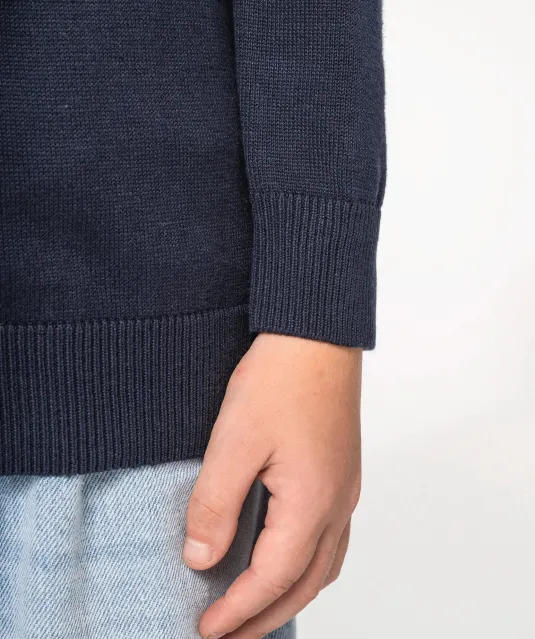 K9109 - Trui met V-hals kind Grey Melange