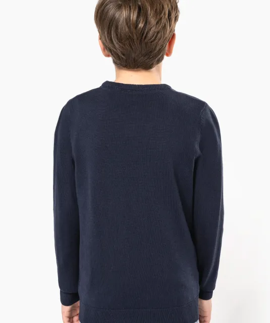 K9109 - Trui met V-hals kind Grey Melange
