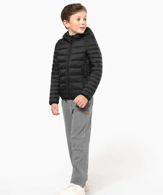 K6112 - Lichte kinderjas met capuchon Black