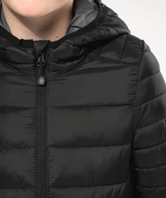 K6112 - Lichte kinderjas met capuchon Black